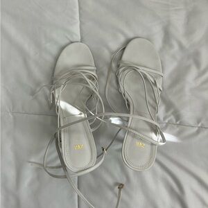 Zara white strappy high heels